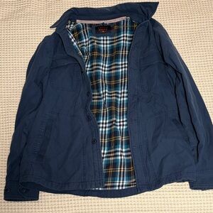 Normal Brand Men's Navy Jacket with Plaid Lining